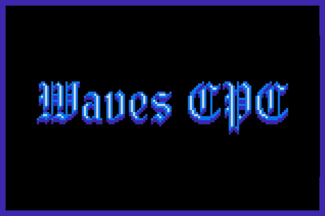 Waves CPC - Font Blackletter Pixel Art