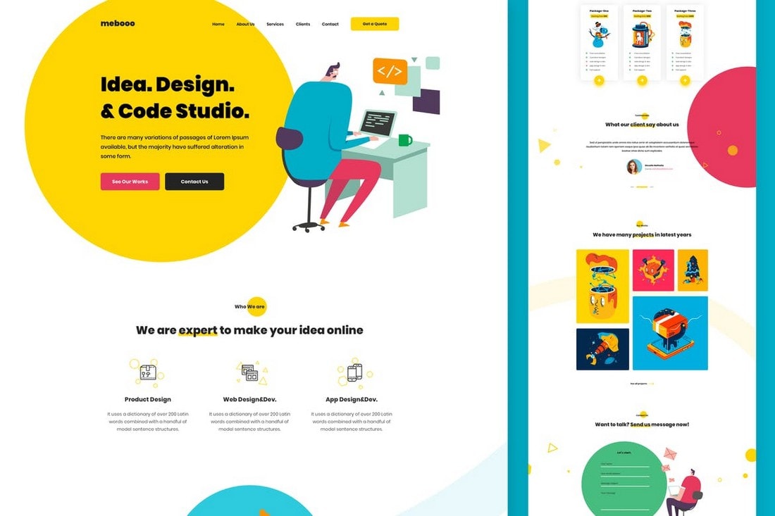 Web Studio Sketch Website Template