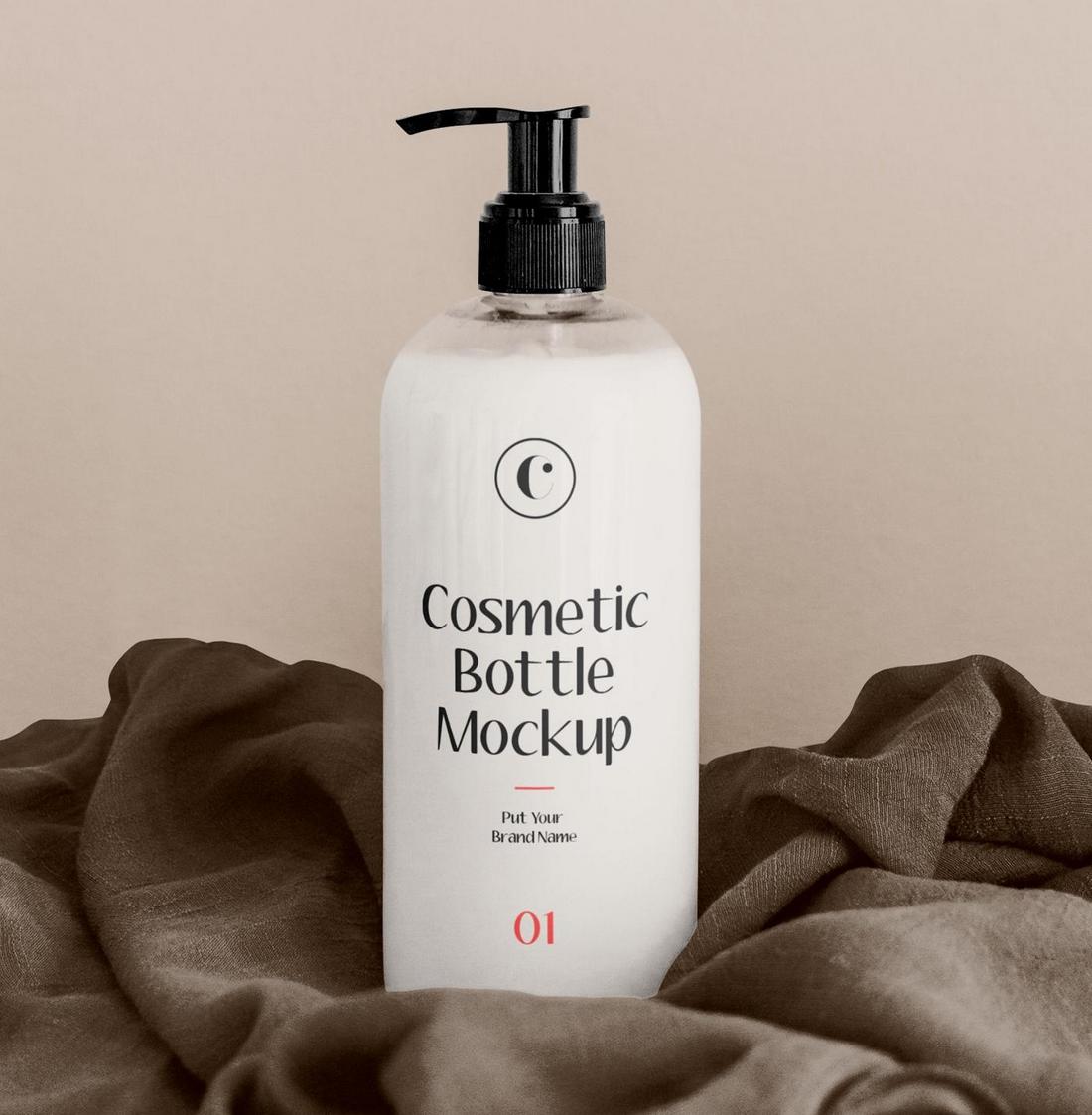 White Cosmetics Bottle Mockup