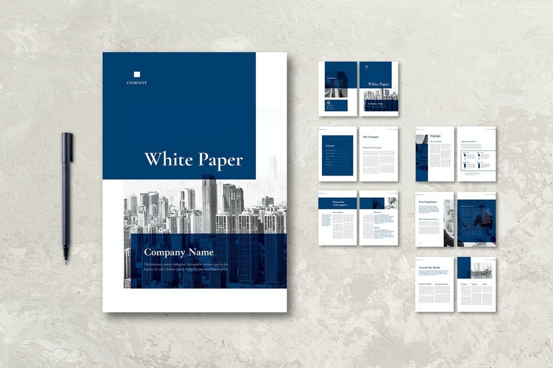 White-Paper-Corporate-Report-Template 50+ Annual Report Templates (Word & InDesign) 2021 design tips 