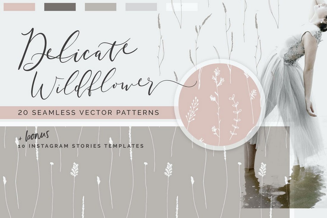 Wildflower-Simple-Floral-Patterns-Templates 25+ Best Floral & Flower Background Textures 2021 design tips 