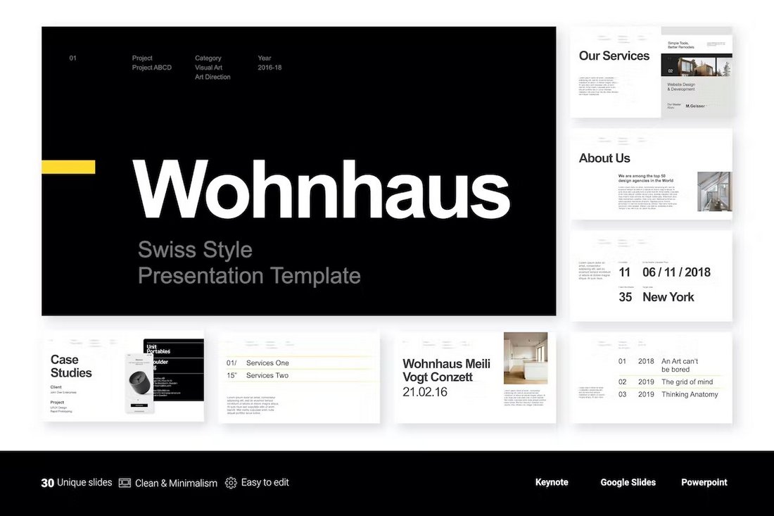 Wohnhaus - Templat PowerPoint Bisnis Bersih