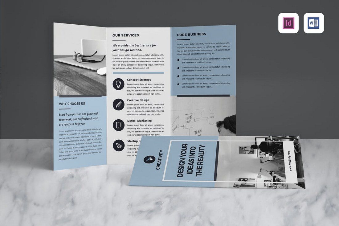 tri fold brochure template indesign free download