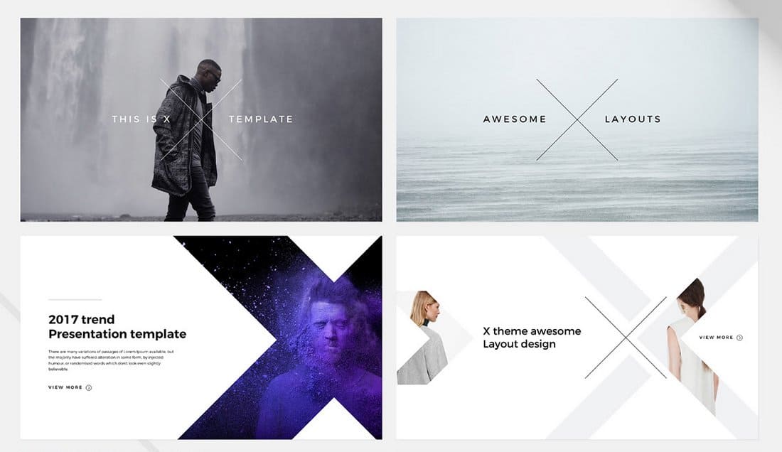 X - Free Minimal PowerPoint Template