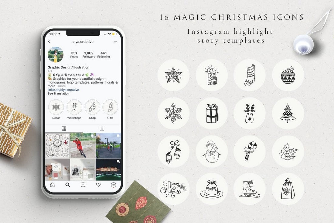 Xmas-Instagram-Highlight-Story-Icons 20+ Best Instagram Story Highlight Icons (Free + Pro) design tips 