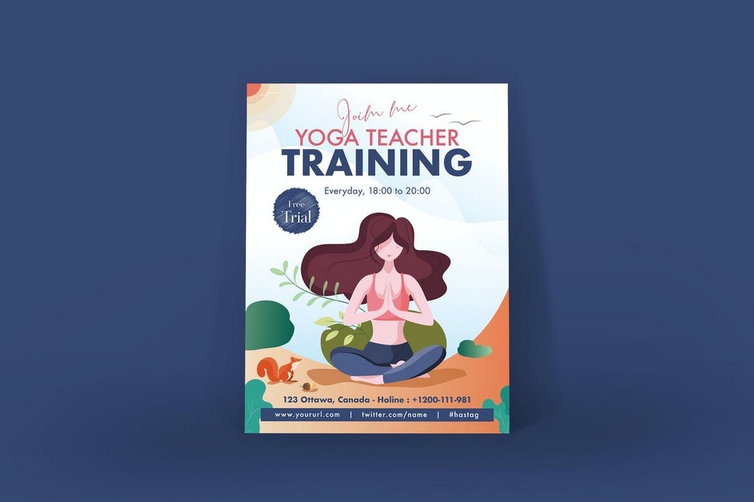 Yoga-Training-Poster-Affinity-Designer-Template 20+ Best Affinity Designer Templates & Assets 2020 design tips Inspiration 