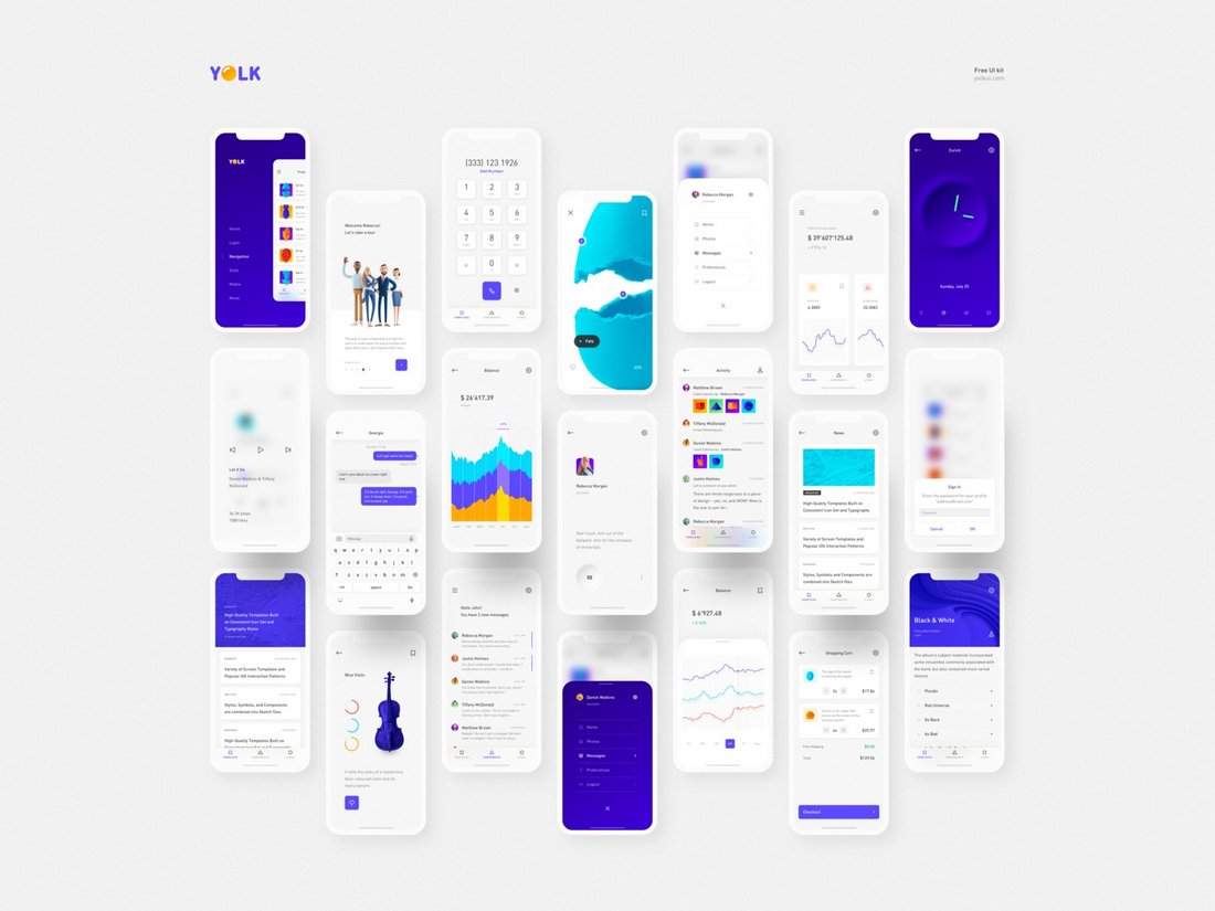 Yolk-Free-iOS-UI-Kit-Sketch-Resources 25+ Best Sketch App Resources (UI Kits, Templates, & More) design tips 