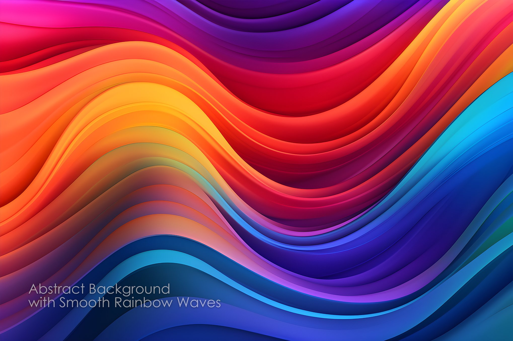 Abstract Background with Smooth Rainbow Waves