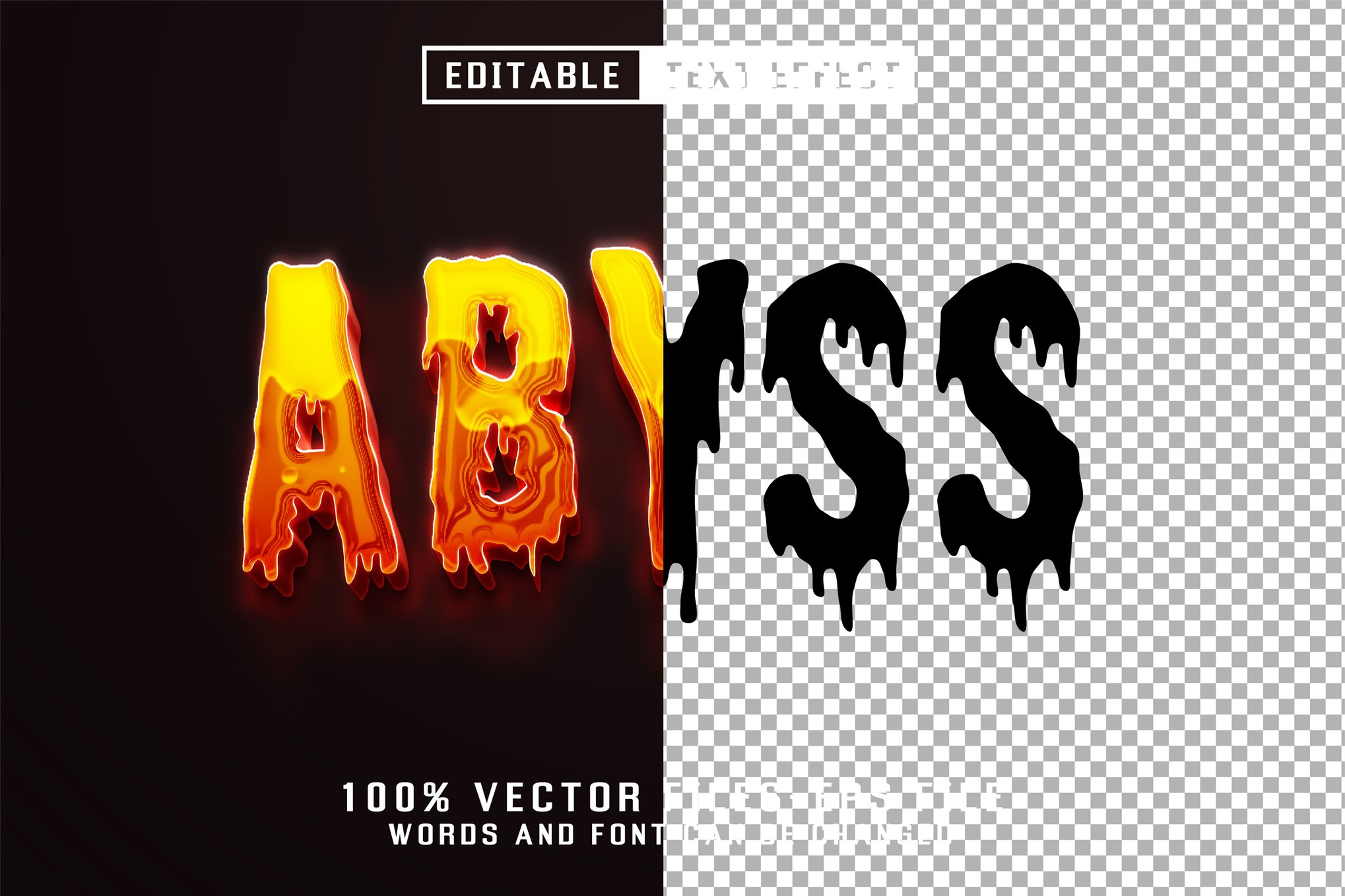 Abyss - 3D Fire Illustrator Text Effect