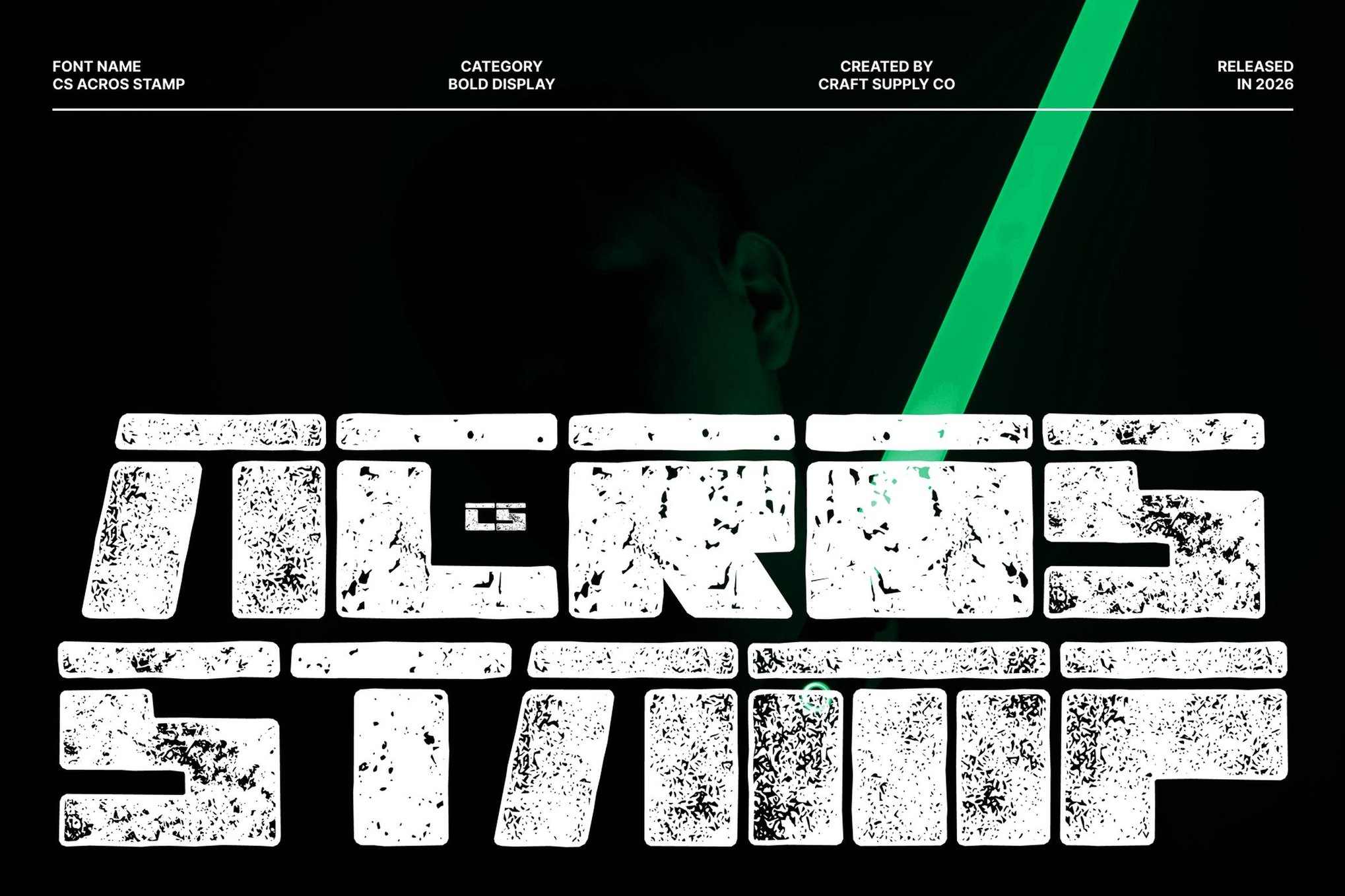Acros Stamp - Futuristic Stamp Font