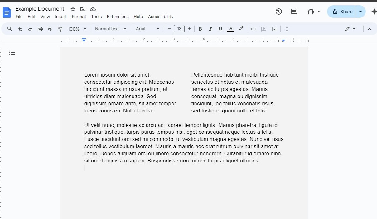 add columns in Google Docs 3