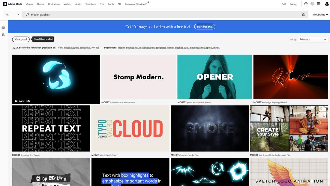 adobe stock motion graphics