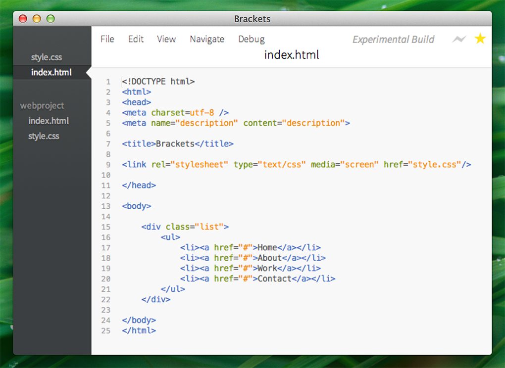 Как создать новый проект в brackets