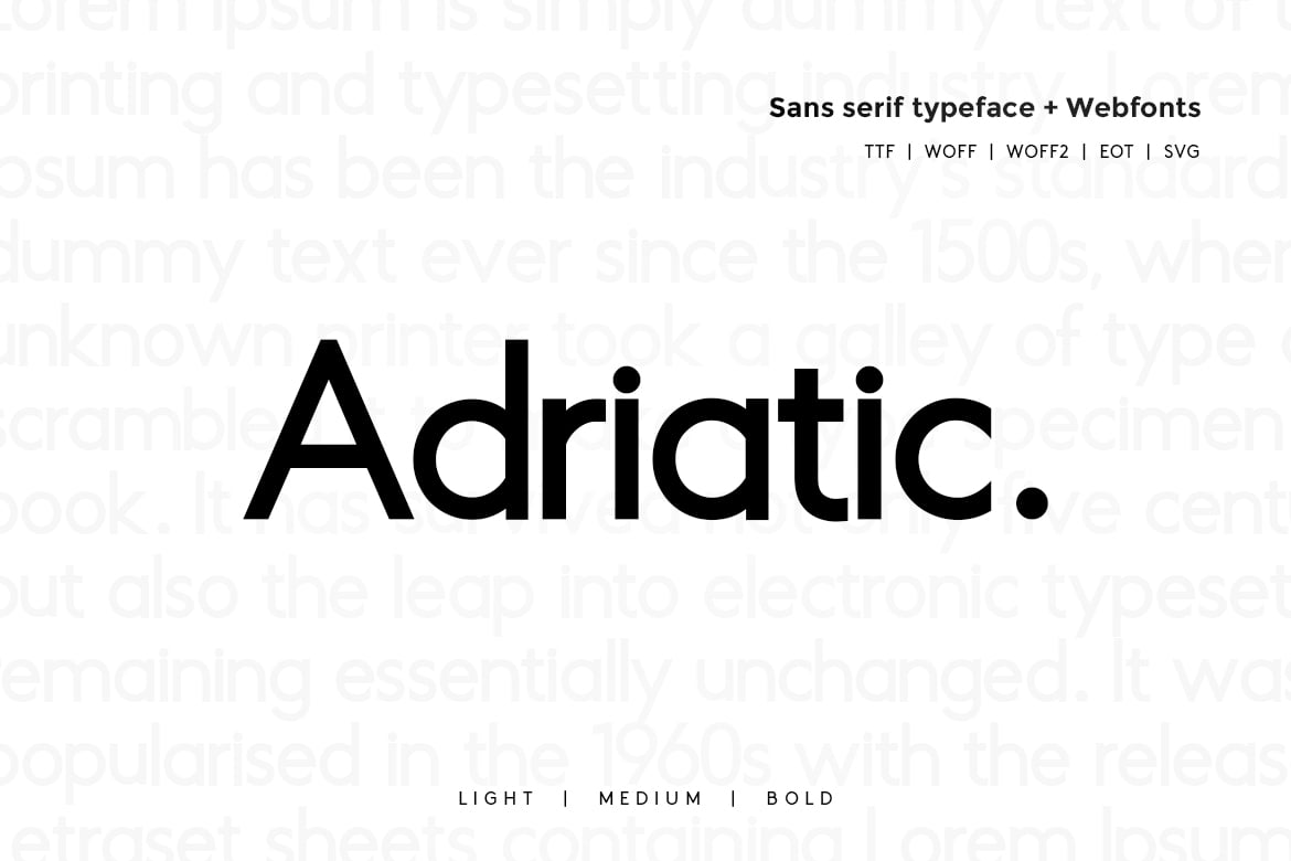 Adriatic - Modern Font for Captions