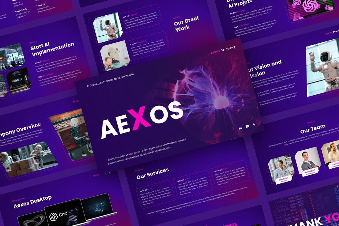 Aexos - AI Tech Presentation PowerPoint Template