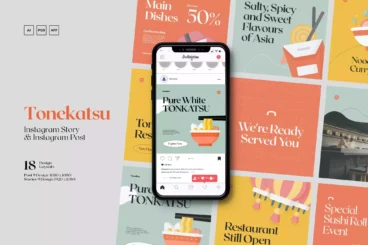 Tonkatsu Food & Beverage Instagram Template