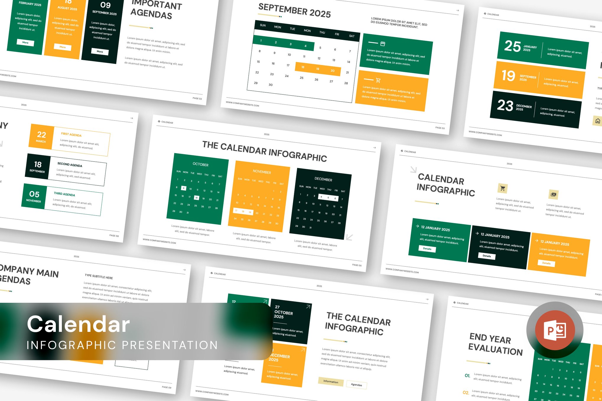 Agenda & Calendar Infographics for PowerPoint