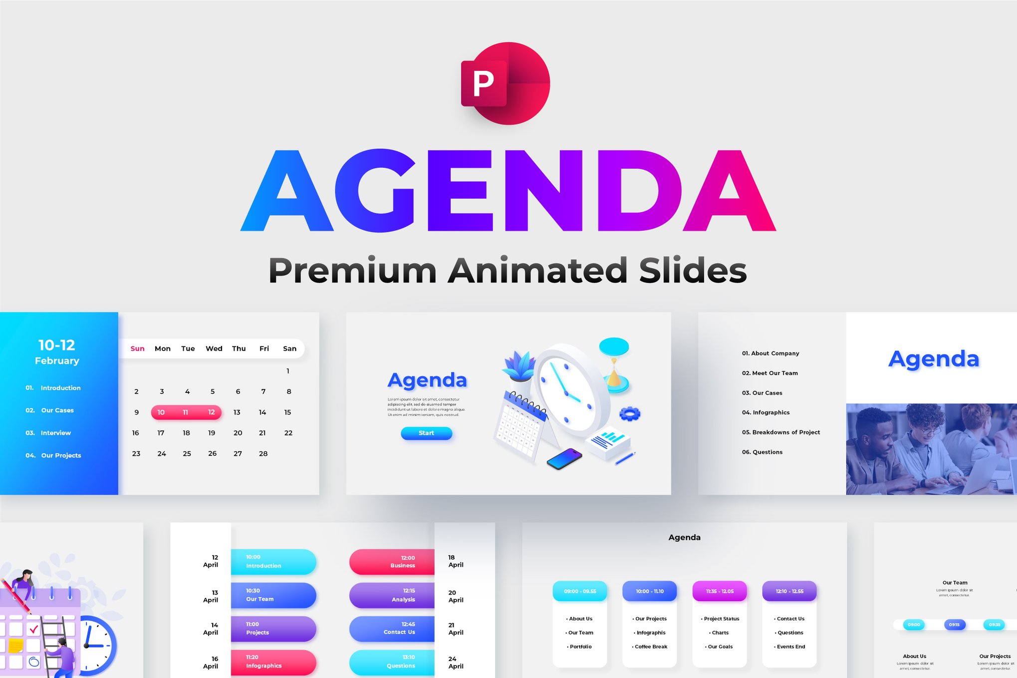 Agenda Animated PowerPoint Infographics
