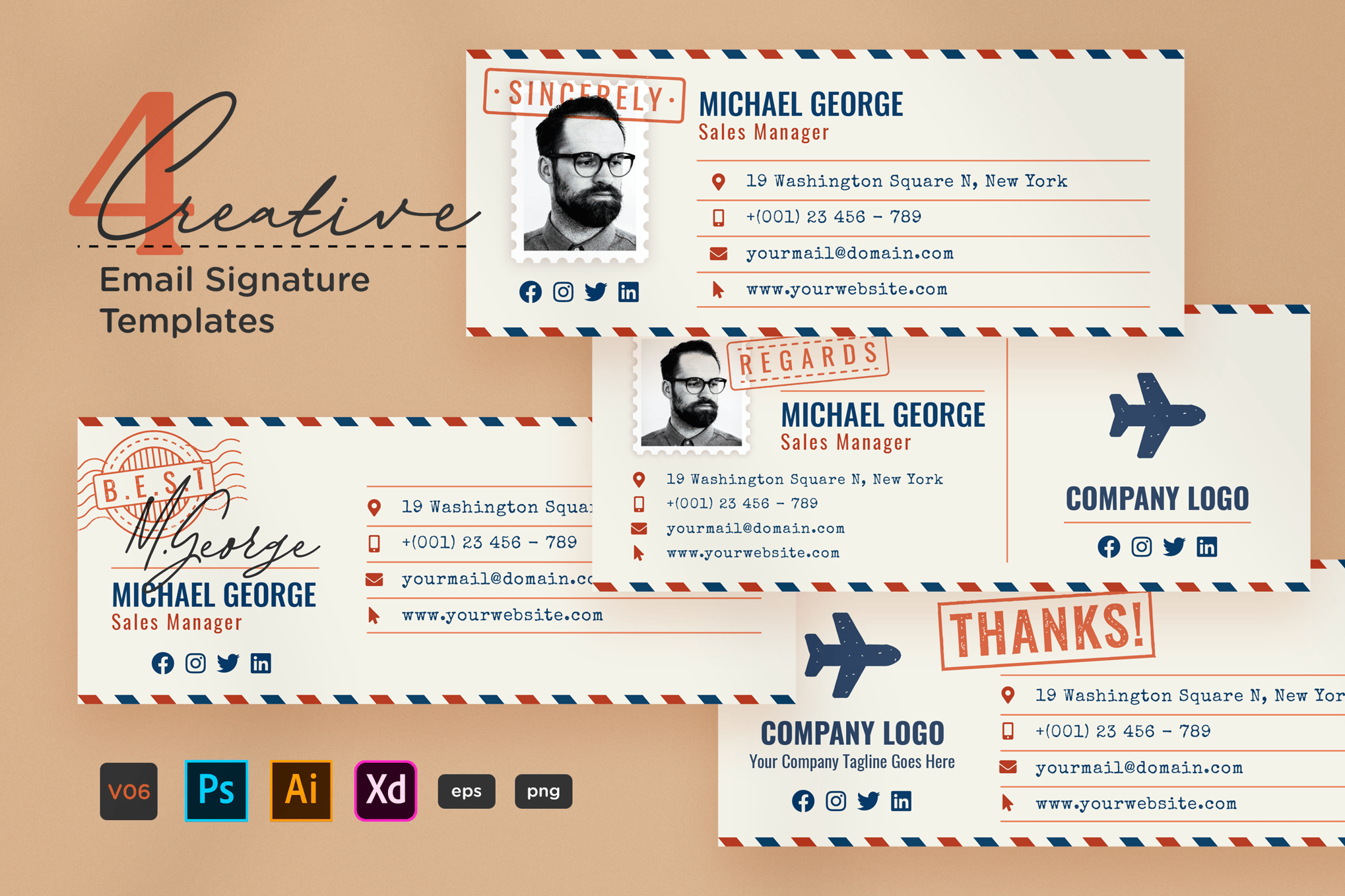 Airmail Style Email Signature Template