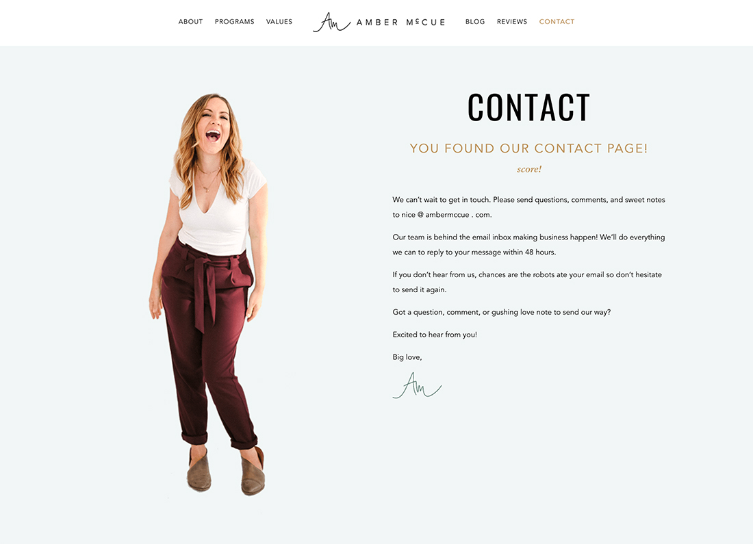 contact page design