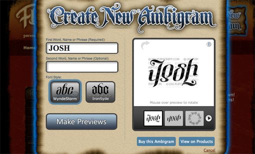 ambigram maker two names