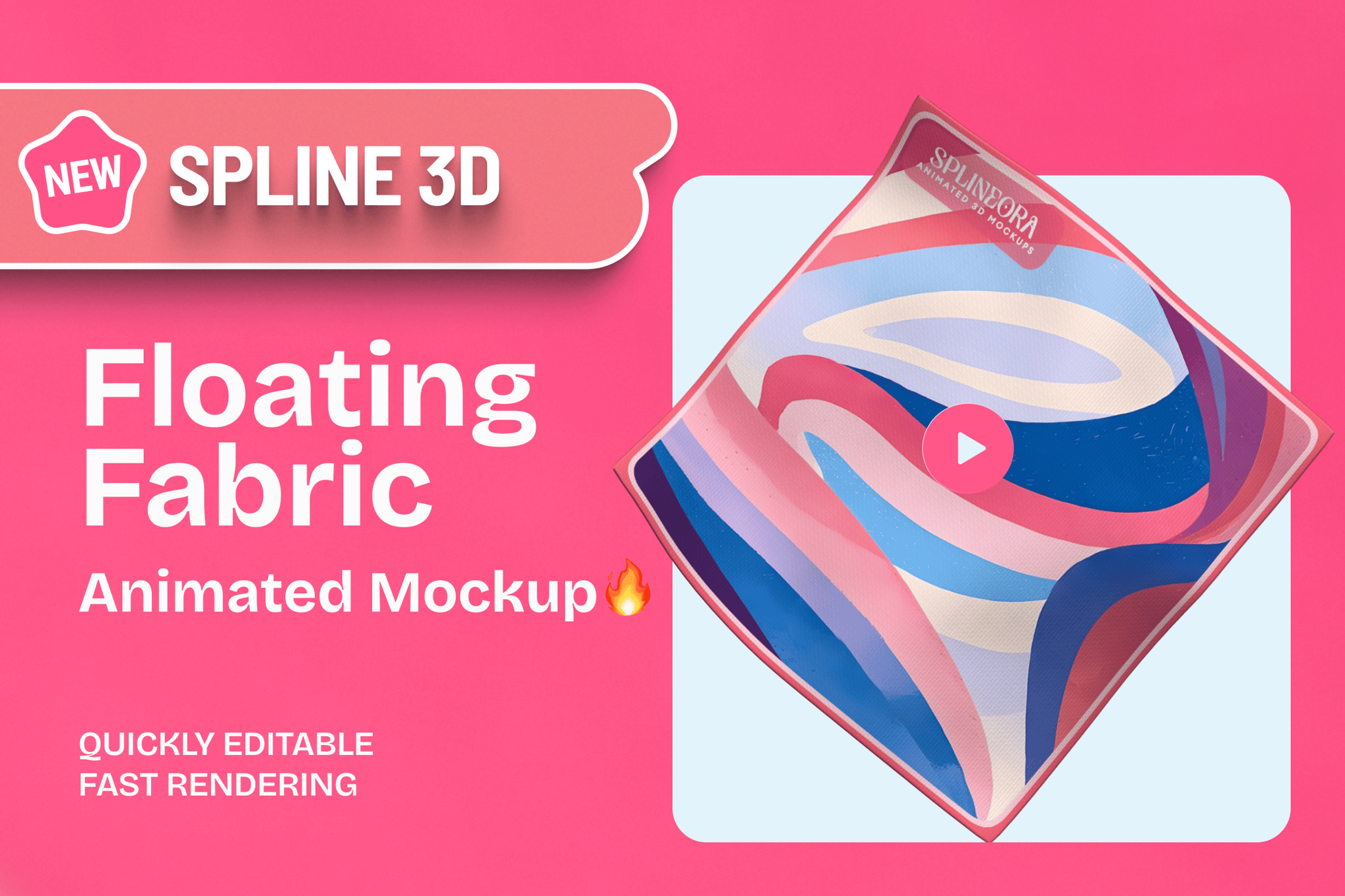 Animated 3D Floating Fabric Mockup