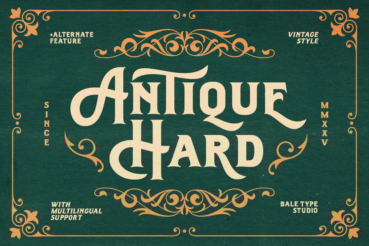 Antique Hard - Bold Vintage Victorian Font