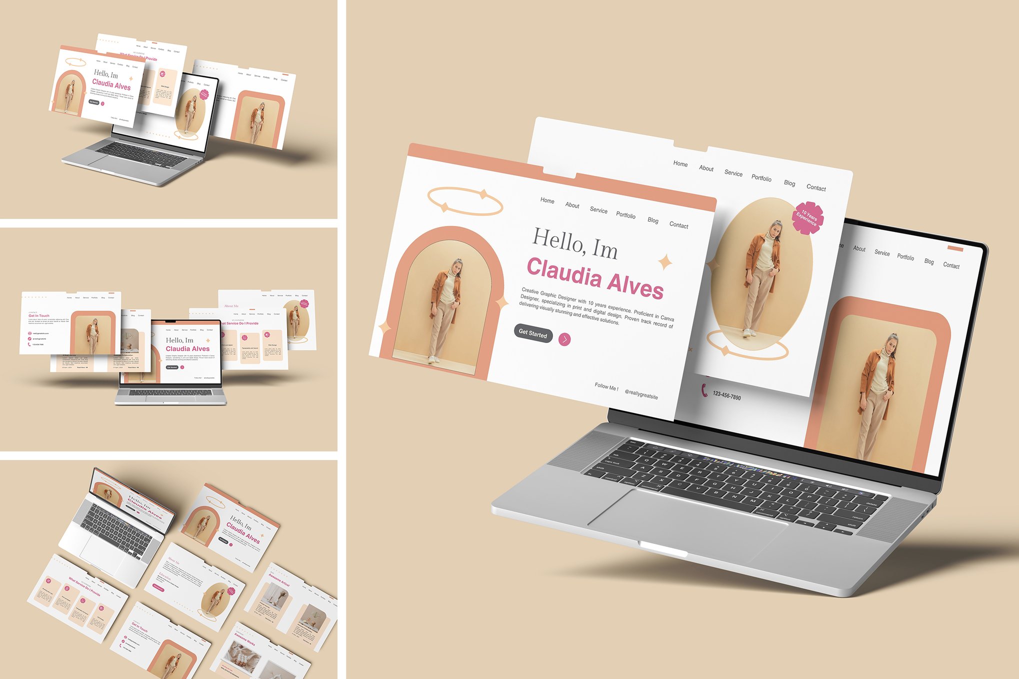 Apple MacBook Website Screens Mockup