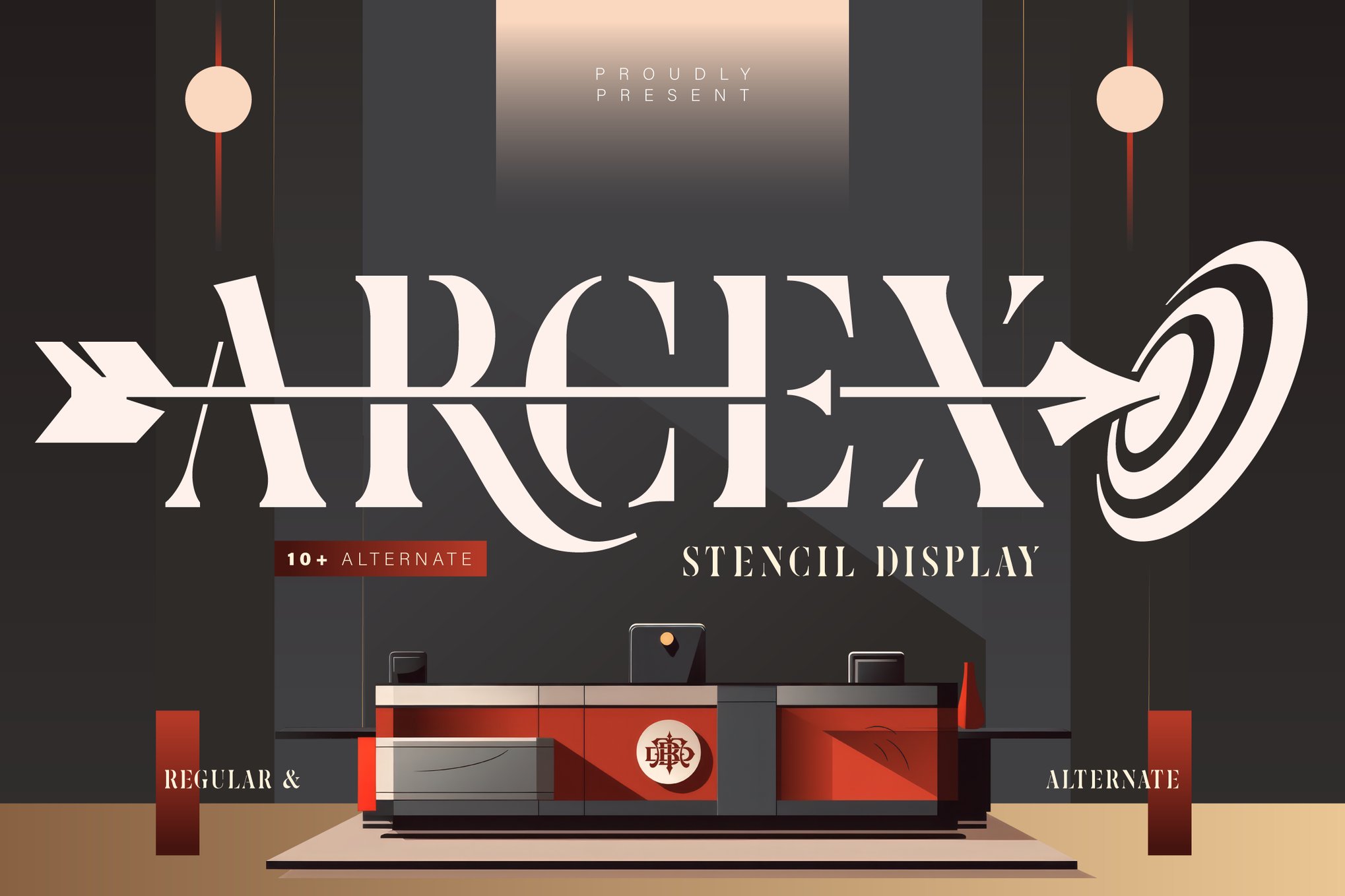 Arcex - Modern Stencil Font