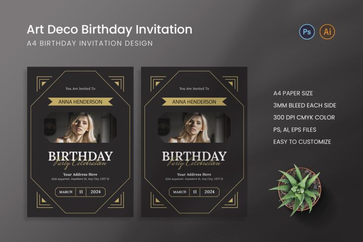 View Information about Art Deco Birthday Invitation