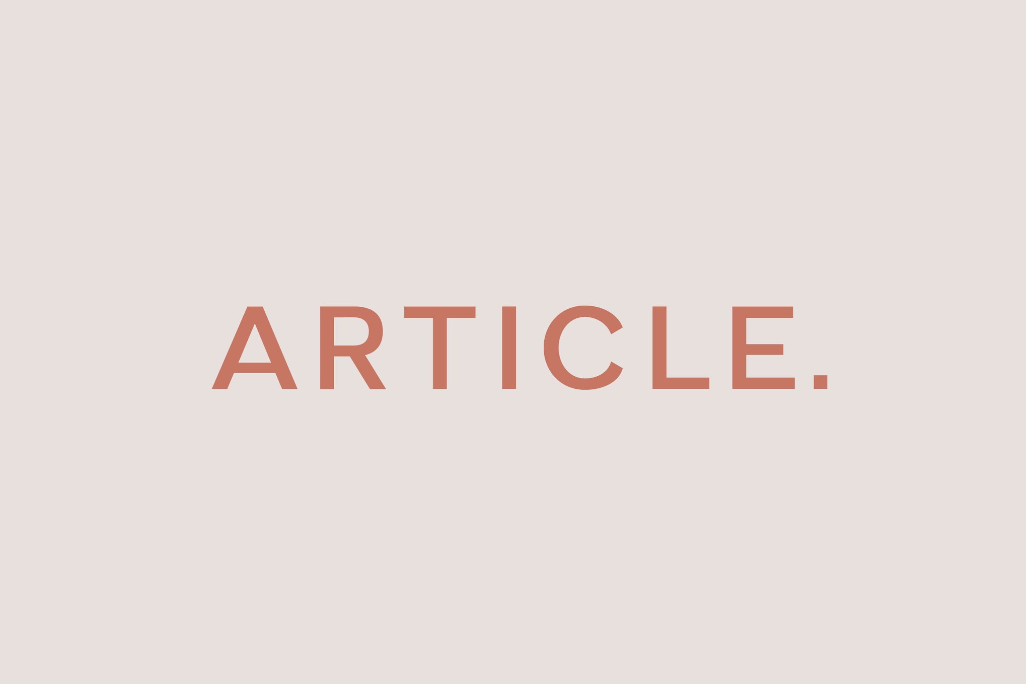 Article - Minimal Architectural Font