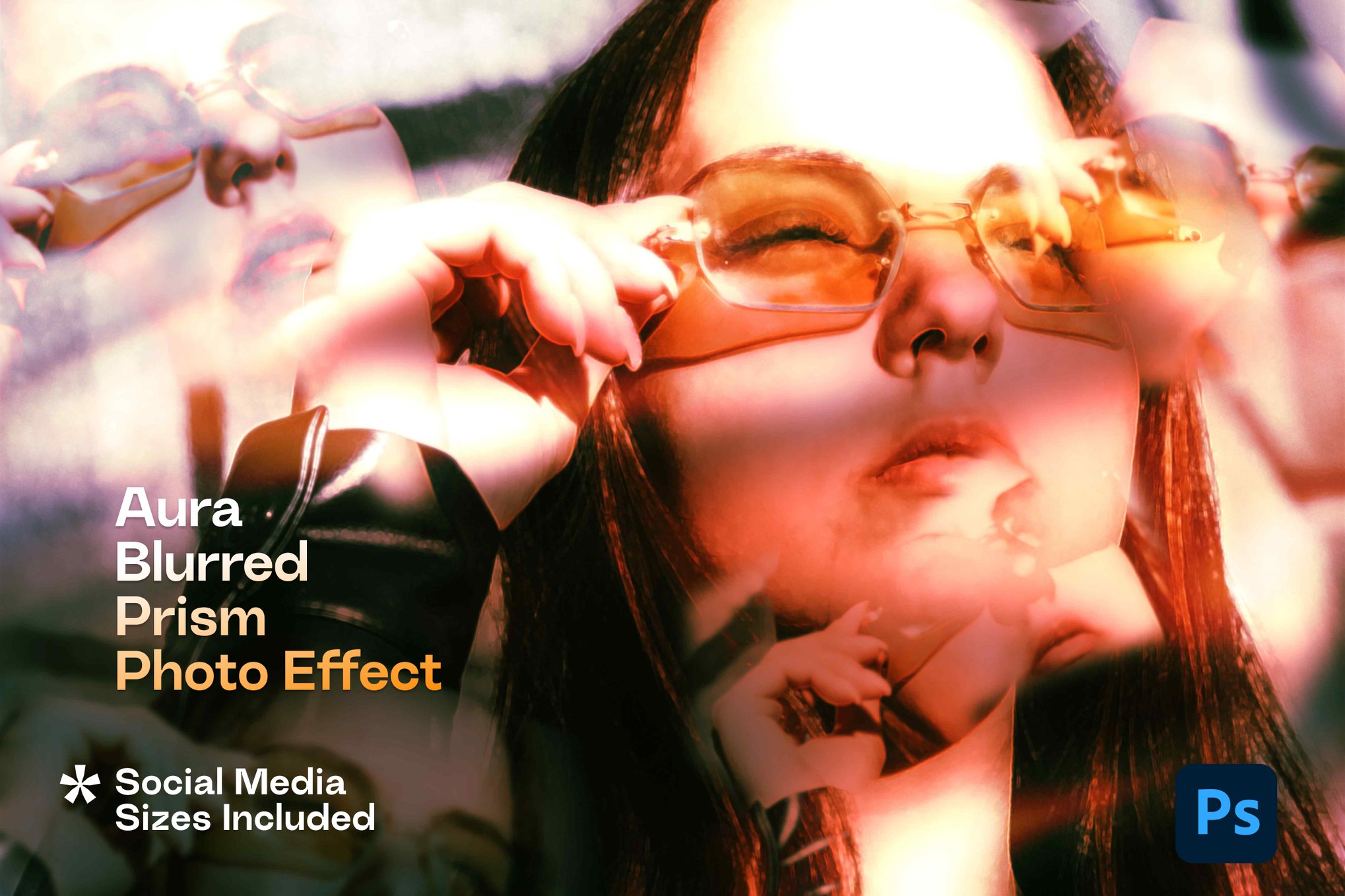 Aura Blurred Prism Photo Effect PSD