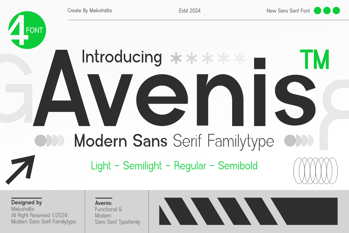 Avenis - Modern Small Text Font Family