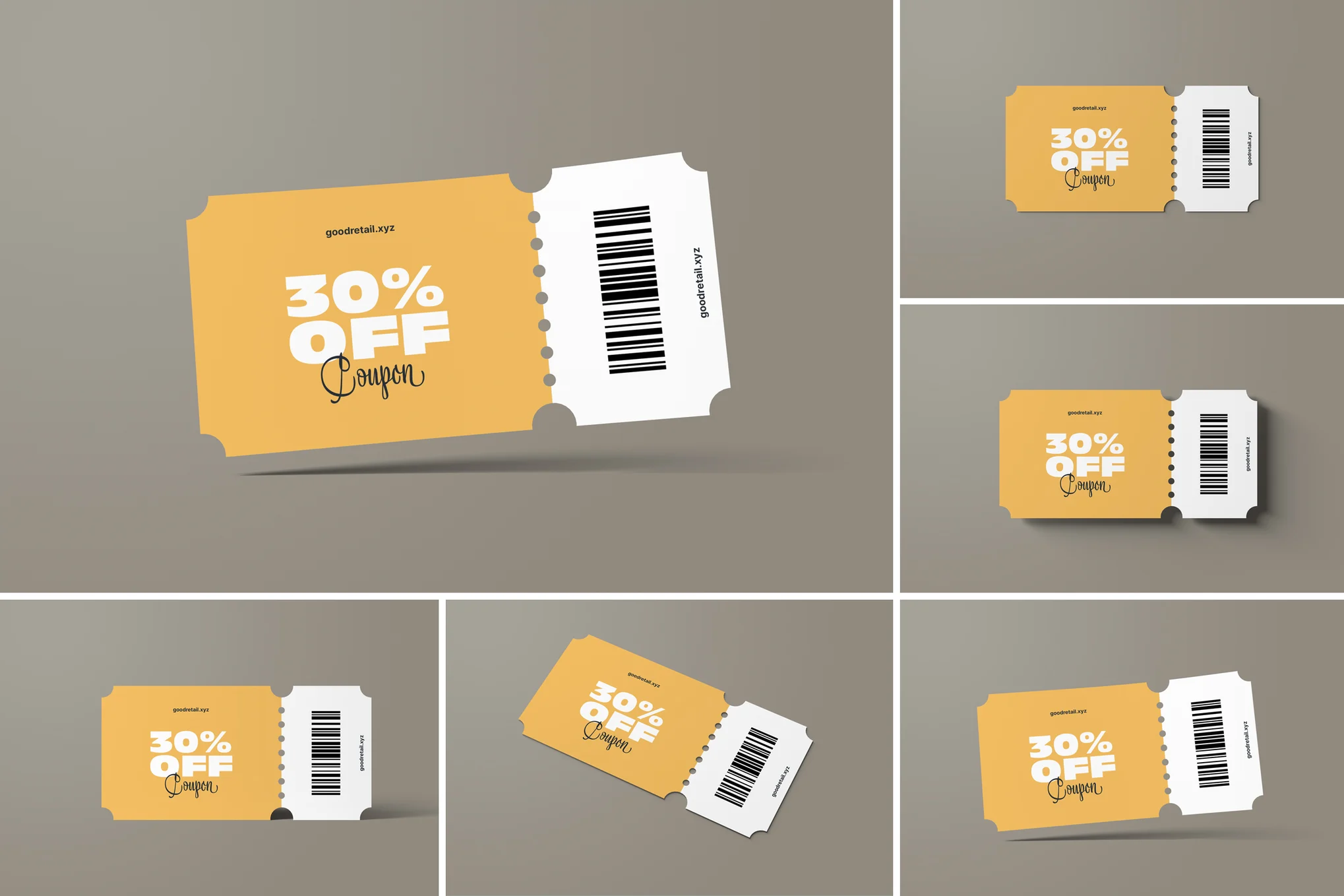 Basic Coupon Mockup Templates