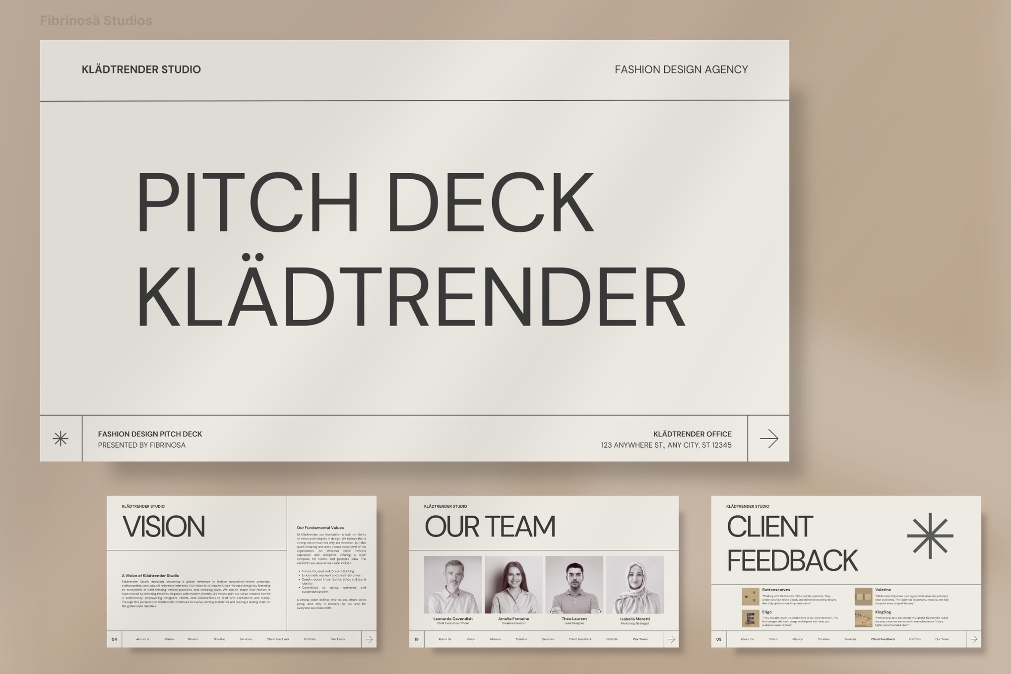 Beige Minimalist Pitch Deck Keynote Template