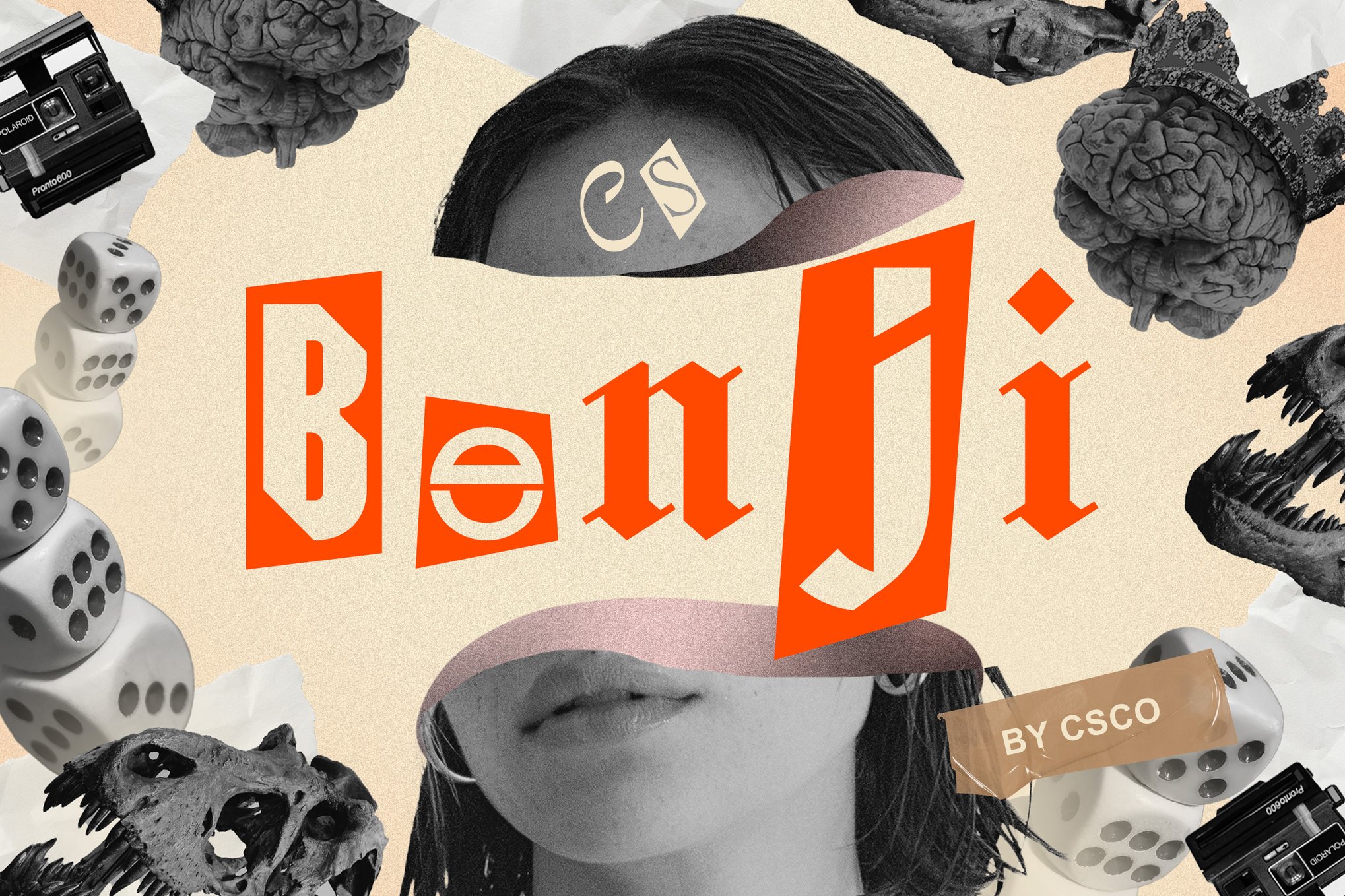 Benji - Modern Collage Font