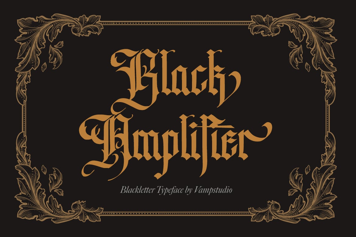 Black Amplifier - Gothic Blackletter Tattoo Font
