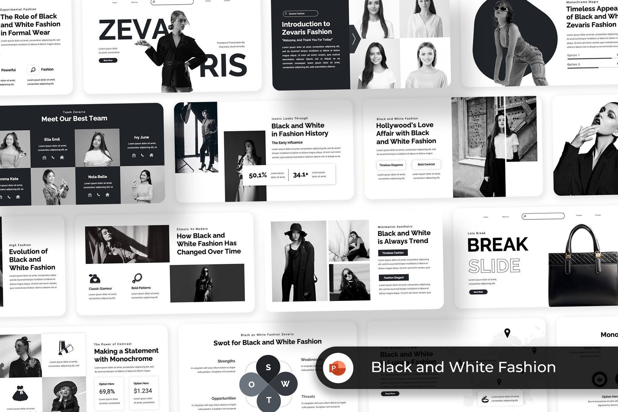 Black and White Fashion PowerPoint Presentation