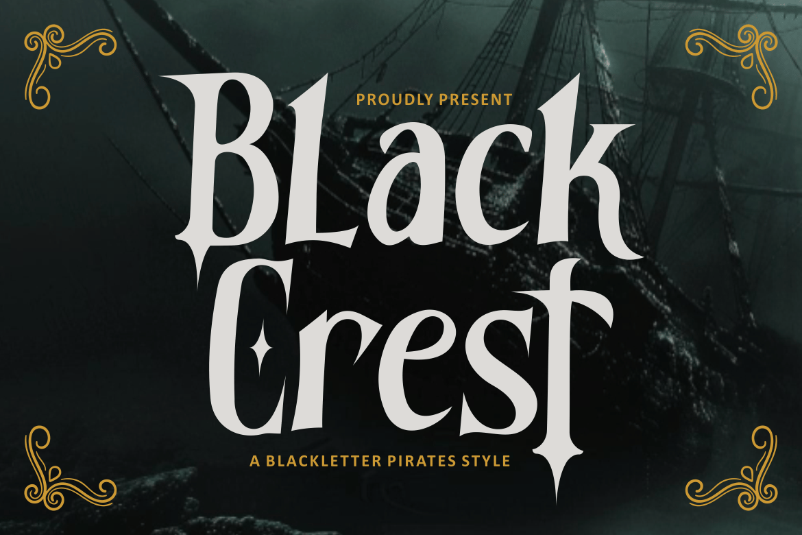 Black Crest - Creative Pirates Font