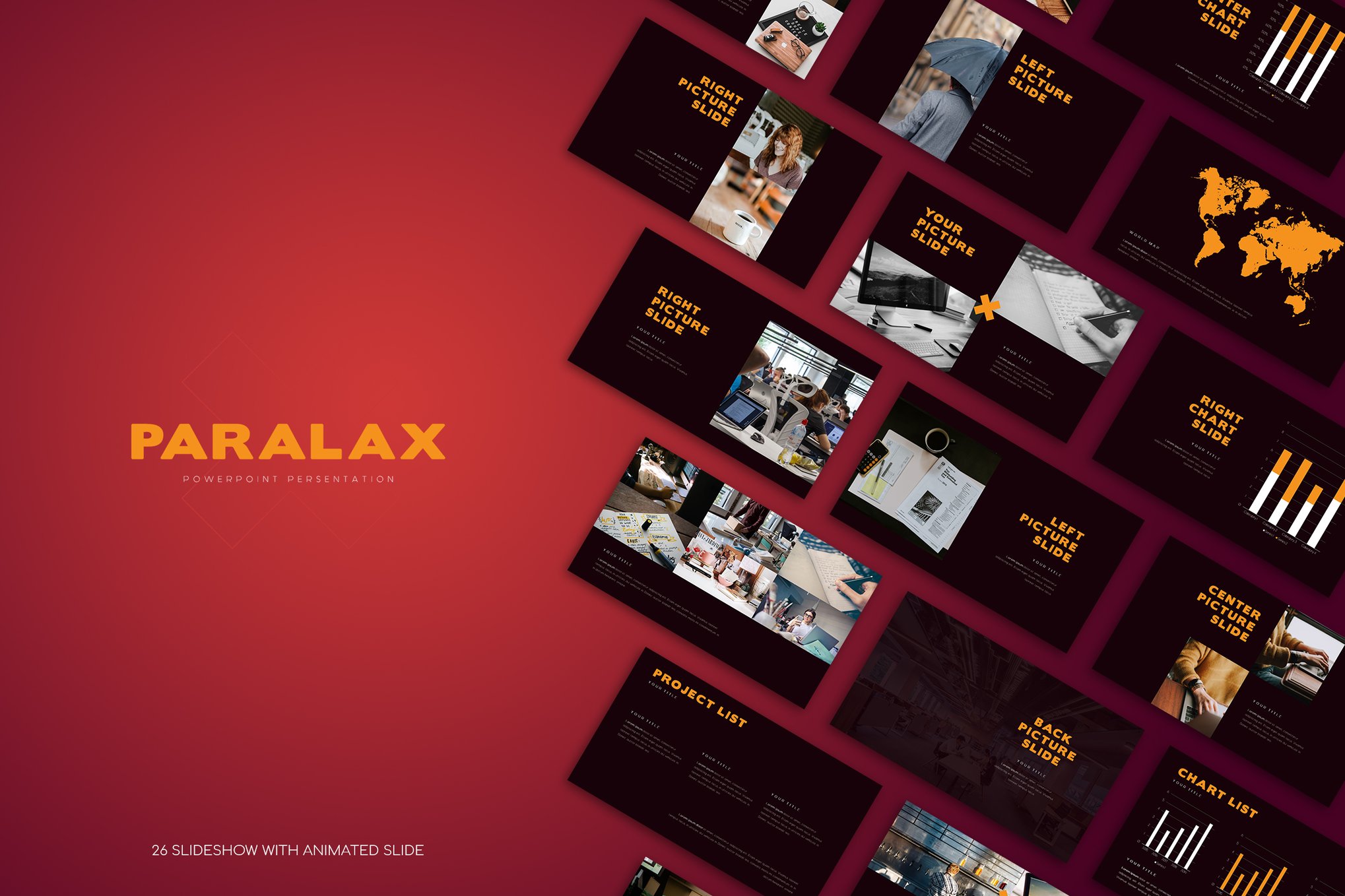 Black Parallax Presentation PowerPoint Template