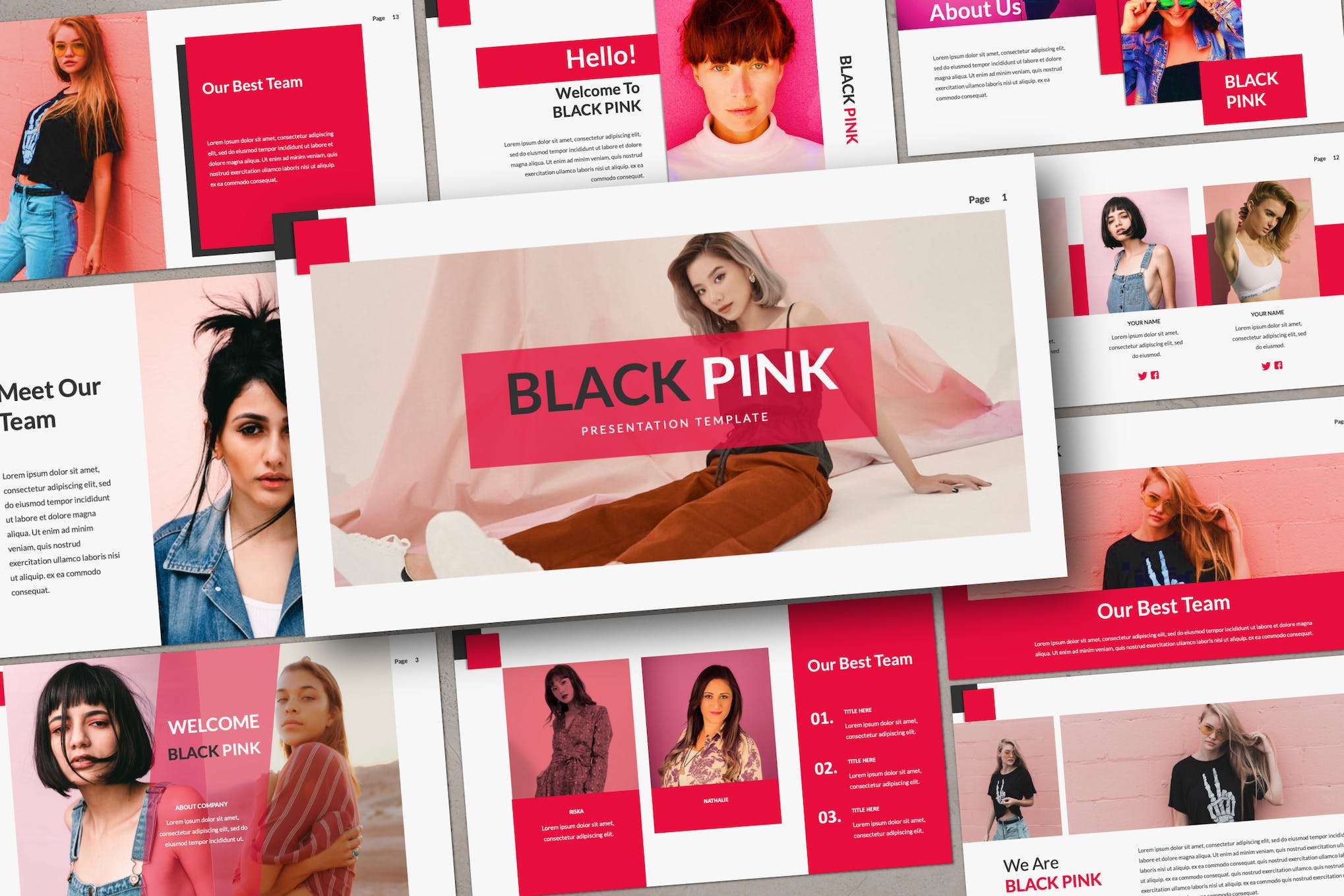 Black Pink - Template Presentasi Trendi