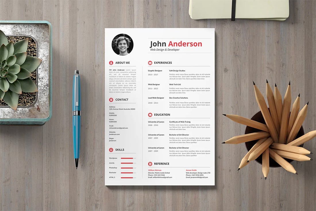 black-red-resume 20 Stylish Resume Color Schemes for 2021 design tips