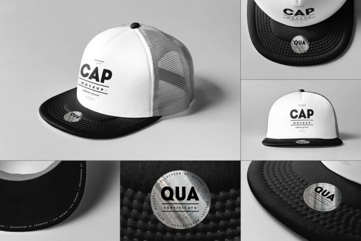 View Information about Black Trucker Hat Mockup