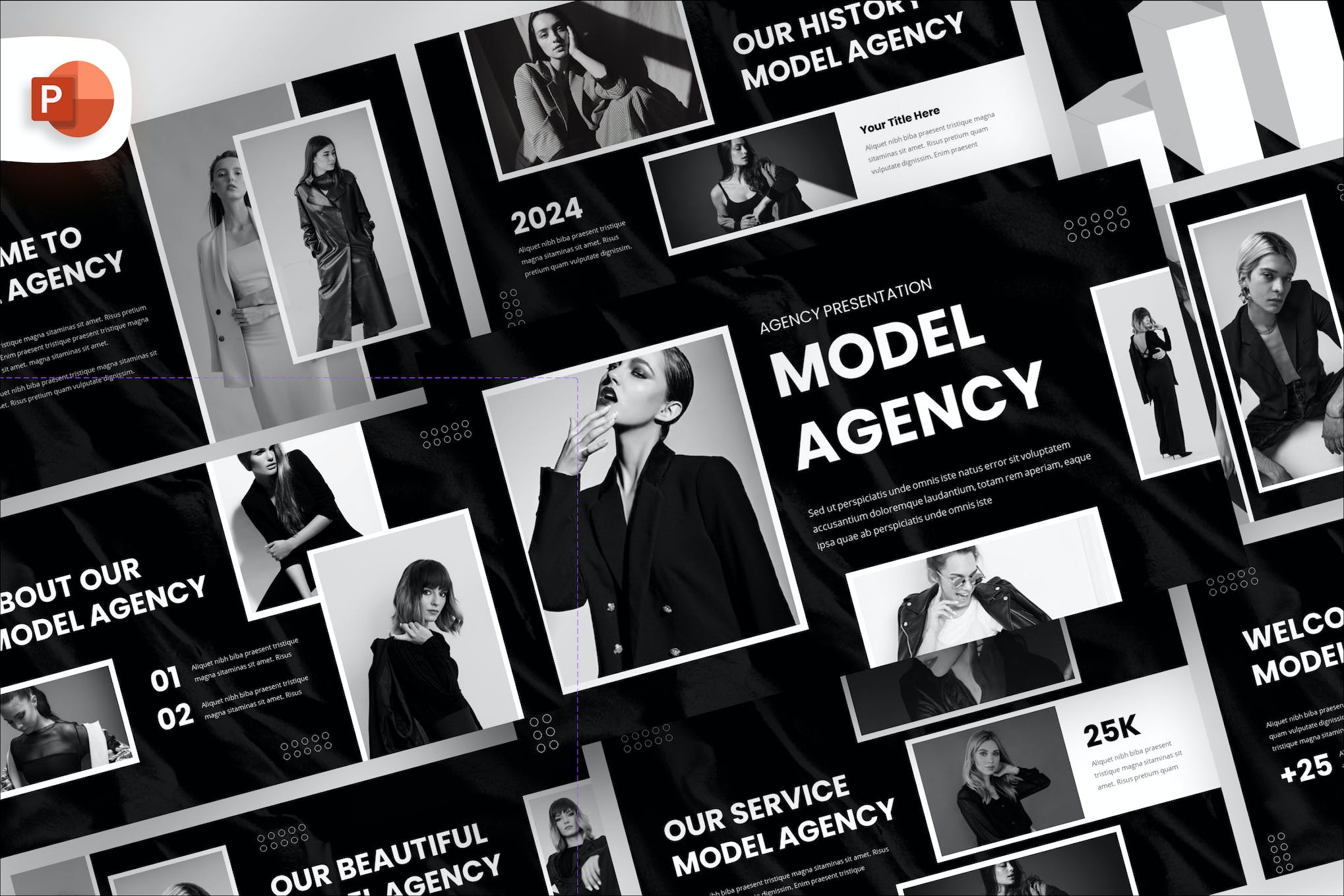 Black White - Professional Agency PowerPoint Template