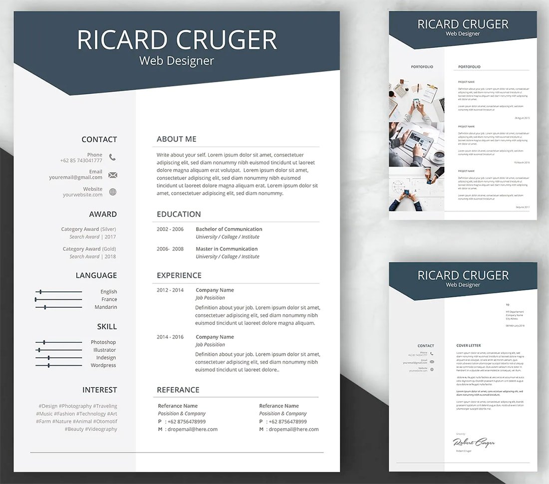 blue-gray-resume 20 Stylish Resume Color Schemes for 2021 design tips