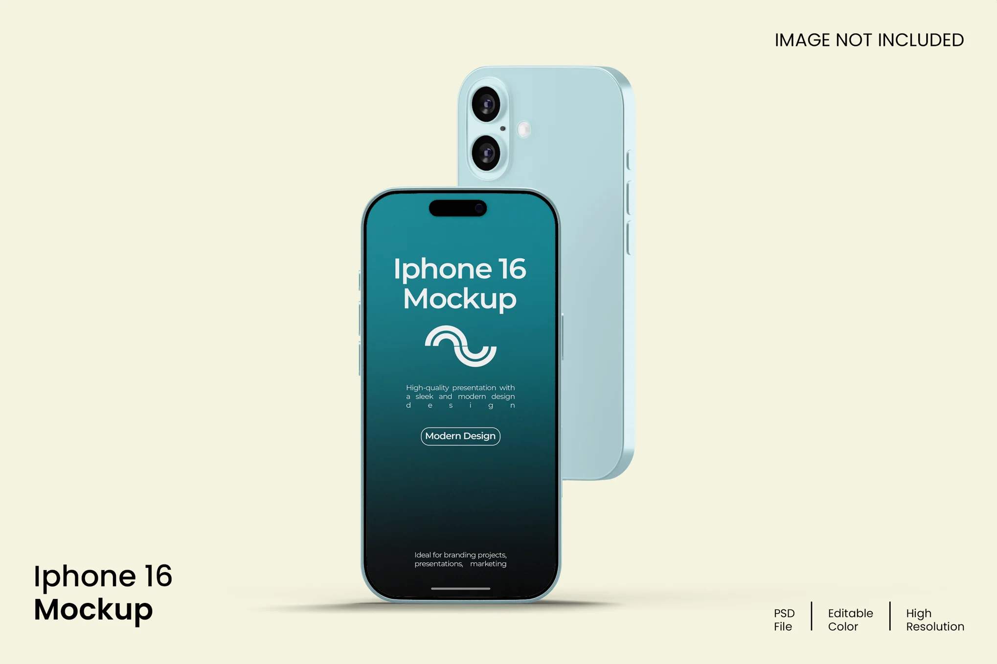 Blue iPhone 16 Mockup