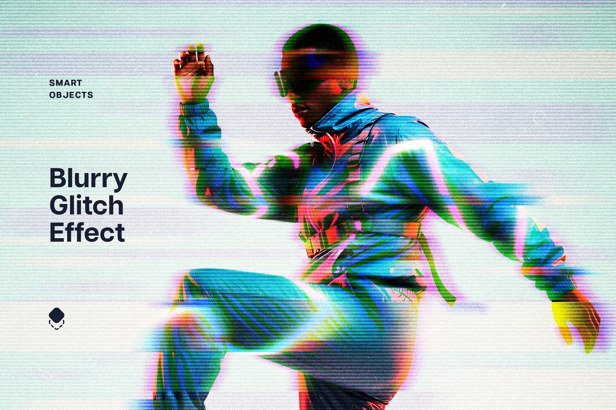 Blurred Glitch Photo Effect PSD Template