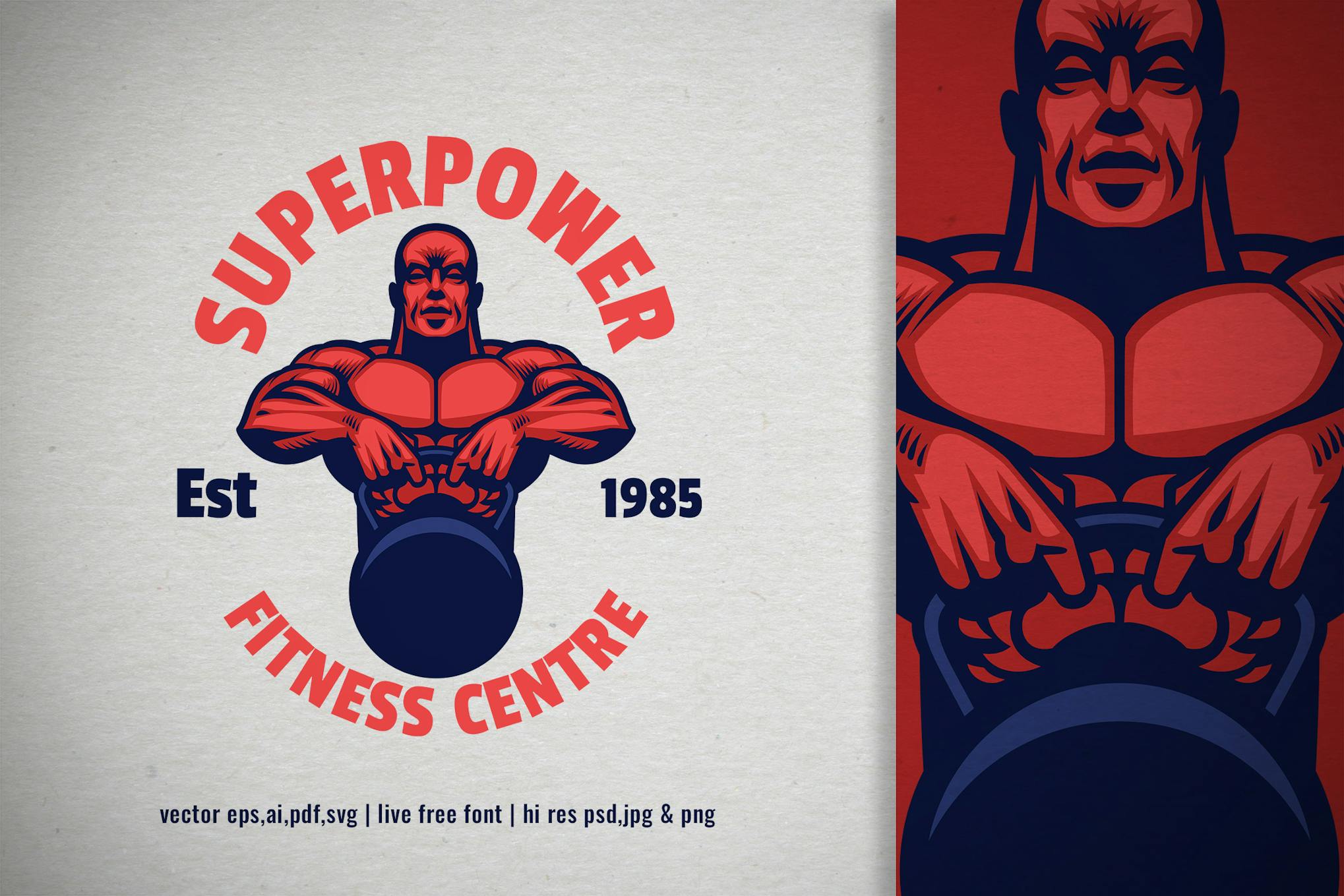 Bodybuilder Fitness Gym Logo