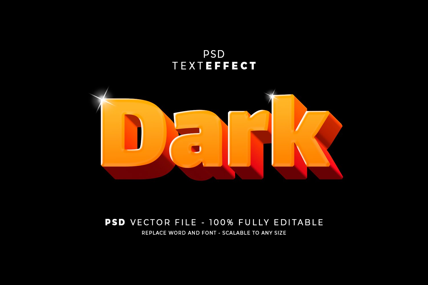 Bold 3D Editable Text Effect
