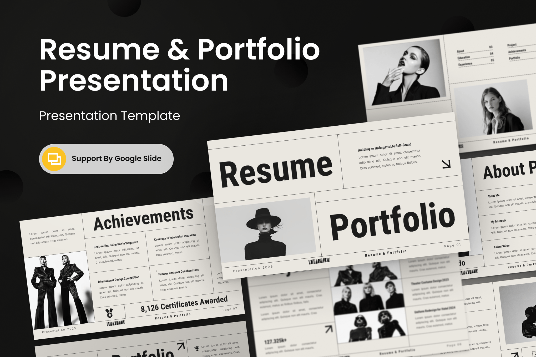 Bold Aesthetic Portfolio Google Slides Template